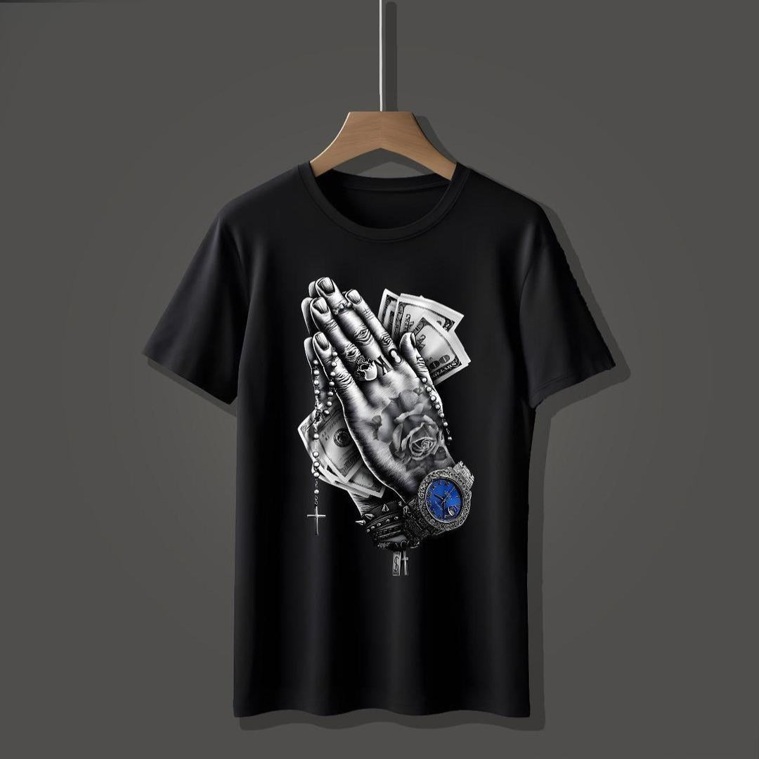 Men Black Graphic Sublimation T-Shirt XL