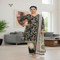 3 Pcs Women's Stitched Arabic Lawn Printed Suit (Kajal)