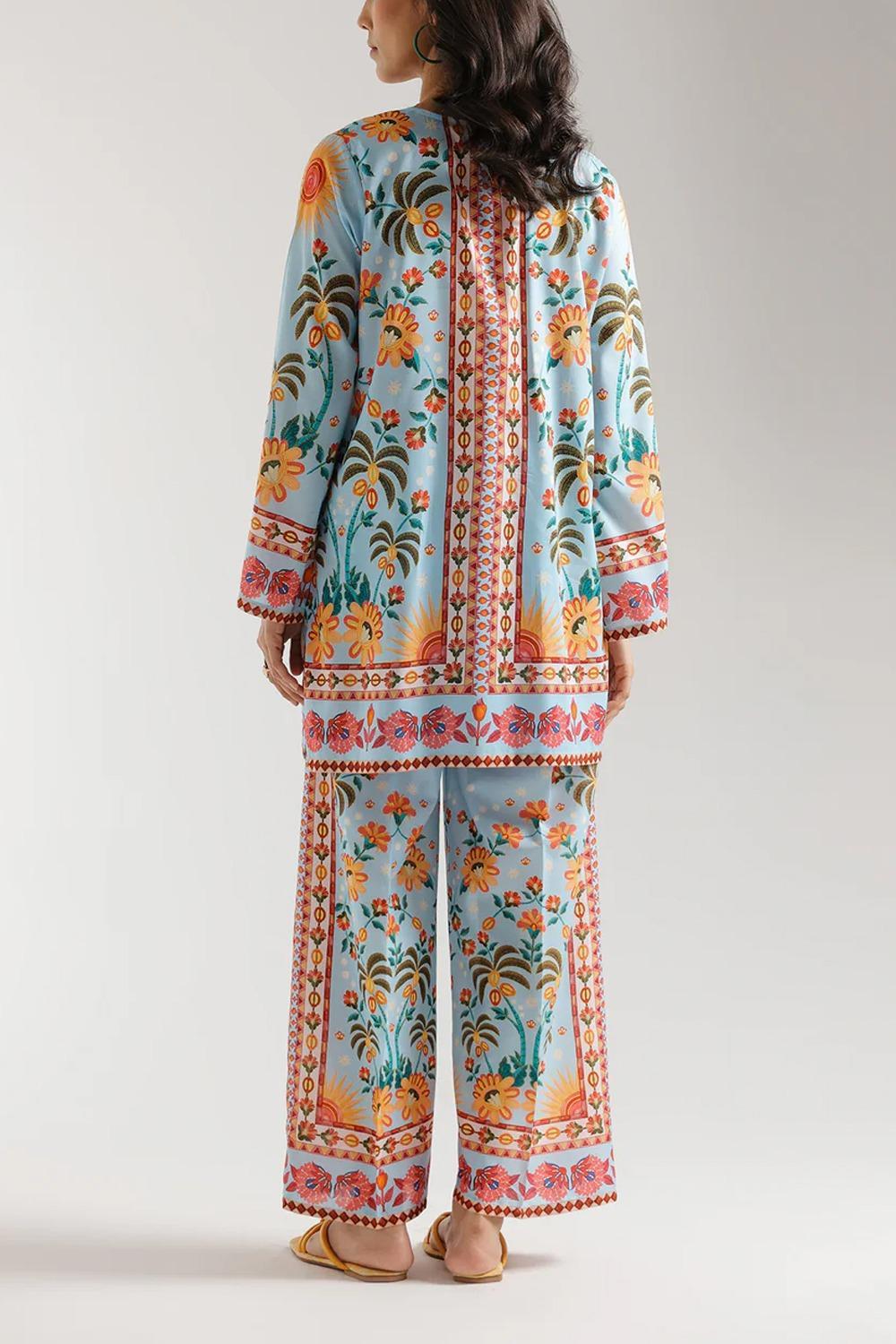 3 Pcs Women's Stitched Katan Silk Screen Printed Maxi