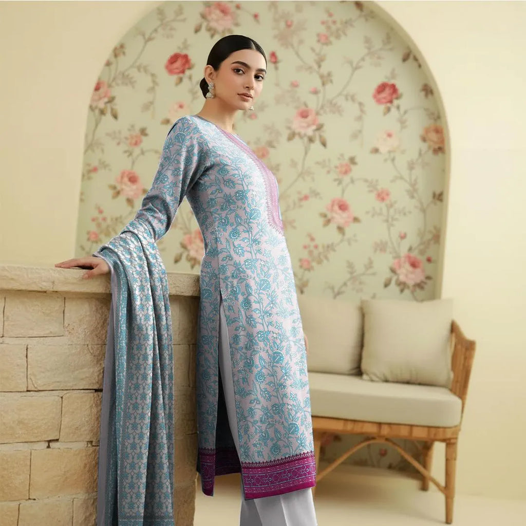 3 Pcs Women's Unstitched Printed Suit