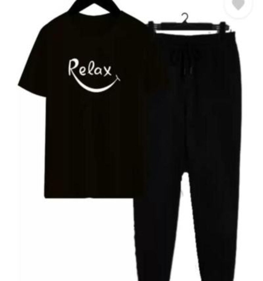 Men Dri Fit Printed Track Suit Slim Fit Summer 2Pcs