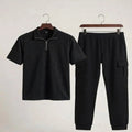 2 Pcs Men's Dri Fit Plain Ziper Track Suit