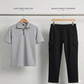 2 Pcs Men's Dri Fit Plain Ziper Track Suit