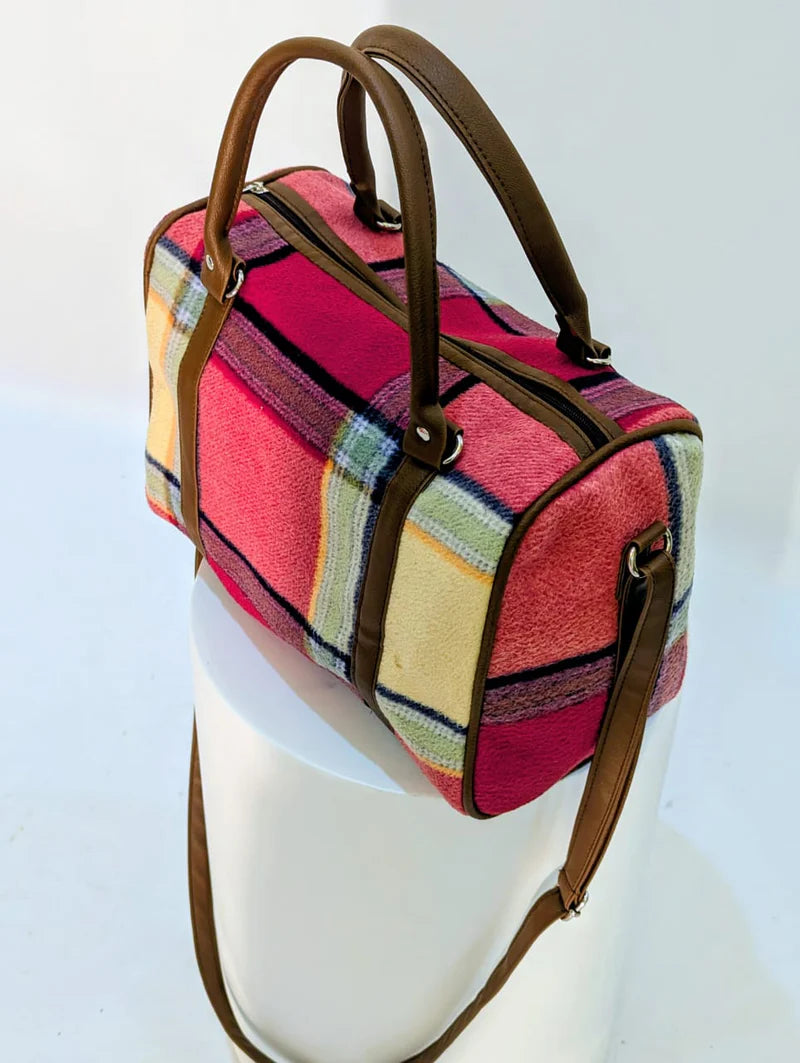 Colorblock Plaid Handbag