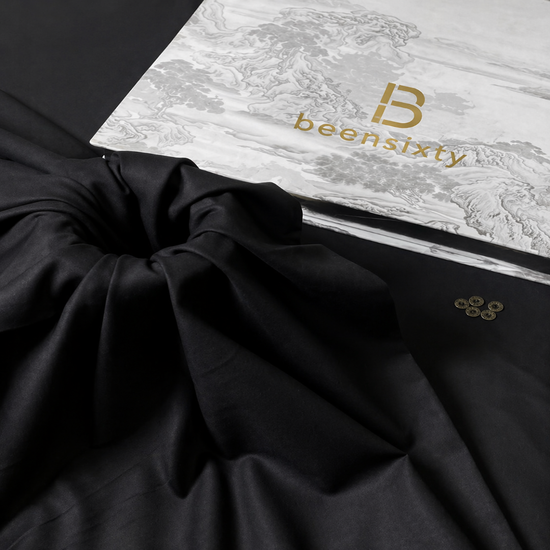 Men's Black Wash & Wear Plain Suit All Season
